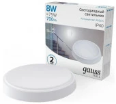 8W Светильник ЖКХ Gauss HALL круг 8W 700lm 6500K 200-240V IP40 D135*32мм белый LED(850) - КОЛОРЛОН ВТД Новосибирск