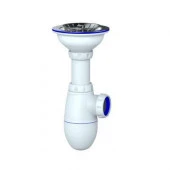 ***В412P Сифон для кухни 3.1/2"х40 (нерж.вып.диам.112), - КОЛОРЛОН ВТД Новосибирск