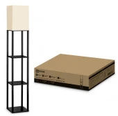 Торшер  ТНО 06КВUSB-Е27-NB 230В 2хUSB-C бежевый абажур, черный корпус IN HOME - КОЛОРЛОН ВТД Новосибирск