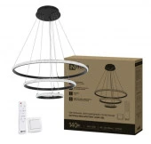 *Люстра ESTETIKA RING-MYSTERY-140RC-3BL 140Вт 3000-6500K 600/400/200 1.2м пульт ДУ черный IN HOME - КОЛОРЛОН ВТД Новосибирск
