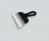Шпатель с черной ручкой нерж.сталь 150 мм, зуб 10*10 мм - КОЛОРЛОН ВТД Новосибирск