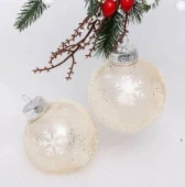 Набор украшений SHINE "Snow Sand" 8 см (2 шт.), light champagne 201-1989 - КОЛОРЛОН ВТД Новосибирск