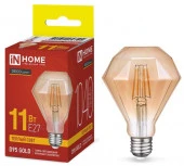 Лампа D95-deco gold 11Вт 230В E27 3000K 1040Лм бриллиант золотистая IN HOME - КОЛОРЛОН ВТД Новосибирск