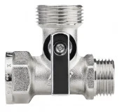 Кран шаровой трёхпроходной 1/2" х 3/4" х 1/2" в/н/н, никел.латунь, ГОСТ, MPF - КОЛОРЛОН ВТД Новосибирск