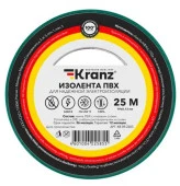 Изолента ПВХ 19мм/25м/0,13мм зеленая KRANZ - КОЛОРЛОН ВТД Новосибирск