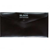 Папка-конверт на кнопке 260*140мм deVENTE "Total black" 3071340 непрозр.чёрная с рис.,180мкм - КОЛОРЛОН ВТД Новосибирск