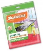 ***Салфетка универсальная "ХОЗЯЮШКА" микрофибра 30*30см 1 шт. 04006 КС-04 - КОЛОРЛОН ВТД Новосибирск