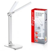 Ultraflash UF-819 C01 белый (Led, светильник настольный, 12Вт, 6000К, 3 ур 2 плафона, кожа) О - КОЛОРЛОН ВТД Новосибирск
