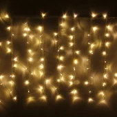 Гирлянда для улицы ЗАНАВЕС "Мерцание" ш2* в1,5 м 320 ламп LED, прозрач.пров, Теплый белый с соед - КОЛОРЛОН ВТД Новосибирск