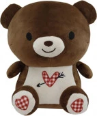 DT231098-2 Игрушка мягкая Медвежонок с сердцем Размер: 18х17х27см Цвет: темно-коричневый ТамТам - КОЛОРЛОН ВТД Новосибирск