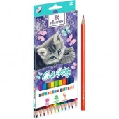 Карандаши 12цв. ATTOMEX "Cute Kitty" 5022329 к/к - КОЛОРЛОН ВТД Новосибирск