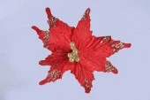 ***Украшение новогоднее Пуансеттия d=20см красный арт.10320-0356 Код265607 - КОЛОРЛОН ВТД Новосибирск