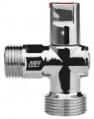 Кран шаровой угловой 1/2" х 3/4" н/н (ручка сверху) ХРОМ-POLISH.латунь,ГОСТ, MPF - КОЛОРЛОН ВТД Новосибирск