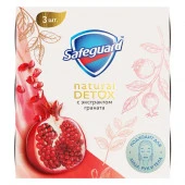 SAFEGUARD Мыло туалетное  Natural Detox С Экстрактом Граната с антибактериальн эффектом 110гx3 - КОЛОРЛОН ВТД Новосибирск