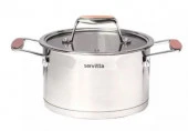 Sr0117  Кастрюля с крышкой Servitta 4,5 литра серия Quadro - КОЛОРЛОН ВТД Новосибирск