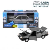 JB1200154ТМ "Автопанорама" Машинка металл., ВАЗ 21099, масштаб 1:22, серый, инерция, откр. двери, ка - КОЛОРЛОН ВТД Новосибирск