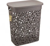 Корзина д/белья 35,0л "Флора" Французский серый  М2620 - КОЛОРЛОН ВТД Новосибирск