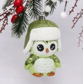 Ёлочная игрушка "Новогодний пингвин" 7*6*11 см, зелёный 916-0697 - КОЛОРЛОН ВТД Новосибирск