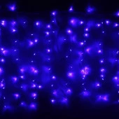 Гирлянда для улицы ЗАНАВЕС "Мерцание" ш2* в3,0 м 480 ламп LED, прозрач.пров, Синий (возможность соед - КОЛОРЛОН ВТД Новосибирск