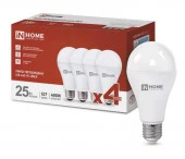 25W LED-A65-VC 4PACK 25Вт 230В Е27 4000К 2380Лм (4шт./упак) IN HOME - КОЛОРЛОН ВТД Новосибирск