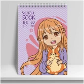 Скетчбук. Альб д.рис 60л Wсп А5 13297-EAC обл БЦ софт-тач лам 120г Аниме Девочка Sev - КОЛОРЛОН ВТД Новосибирск