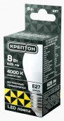 8W Лампа КРЕПТОН LED P45 8W E27 4000K шарик - КОЛОРЛОН ВТД Новосибирск