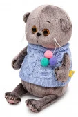 BB-124 Кот Басик BABY в вязаном жилете с помпонами 20 см - КОЛОРЛОН ВТД Новосибирск