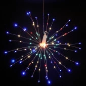 ***Гирлянда на бат "Сфера" 160 ламп LED, d - 40 см, 2 реж.,20/80 см с подвесом, Мульт 183-0227 - КОЛОРЛОН ВТД Новосибирск