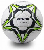 Мяч футбольный Atemi ATTACK PVC foam, бел/т.син/салат.,р.4, м/ш (0,4-0,6 bar) - КОЛОРЛОН ВТД Новосибирск