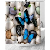 Zalel Шторы для ван. комн.Фотопринт с кольцами 180*200 арт. Butterflies - КОЛОРЛОН ВТД Новосибирск