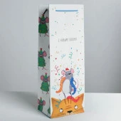 ***Пакет под бутылку крафтовый «Веселье», 13 × 36 × 10 см   4275592 - КОЛОРЛОН ВТД Новосибирск
