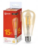 Лампа LED-ST64-deco gold 15Вт 230В Е27 3000К 1570Лм золотистая IN HOME - КОЛОРЛОН ВТД Новосибирск