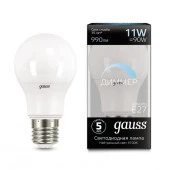 ***11W Led диммер Gauss 102502211-D Лампа LED A60-dim E27 4100К - КОЛОРЛОН ВТД Новосибирск