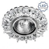 ***PL16-DLL50GU5.3-3W Светильник встраиваемый MR16 (LED подсветка) прозрачный/хром 31x98MM - КОЛОРЛОН ВТД Новосибирск