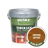 HUSKY SIBERIAN «Эко-Лазурь для дерева» полуматовая тиковое дерево (0,9л; 6шт) - КОЛОРЛОН ВТД Новосибирск