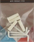 Крюк-шуруп L- обр. бел. 3х40 в компл. c дюбелем MULTI 6x25 (4 шт.) - КОЛОРЛОН ВТД Новосибирск