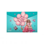 55096  КОНВЕРТ ПЛАСТ. НА КНОПКЕ, A4, ЕRICH КRAUSE® GIRLY DAY, 0.16 ММ, РАЗНОЦВЕТНЫЙ /12/240/ - КОЛОРЛОН ВТД Новосибирск