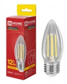 12W LED-СВЕЧА-deco 12Вт 230В Е27 3000К 1350Лм прозрачная IN HOME - КОЛОРЛОН ВТД Новосибирск
