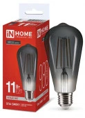 Лампа ST64-deco smoky 11Вт 230В E27 4000K 980Лм дымчатая IN HOME - КОЛОРЛОН ВТД Новосибирск
