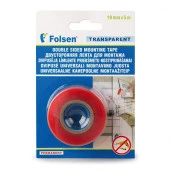 Двусторонняя PET лента Folsen 19мм х 5м в инд.упаковке, прозрачная - КОЛОРЛОН ВТД Новосибирск