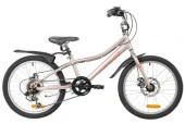 Велосипед NOVATRACK 20" ALICE пыльн.роза,стал.рама,6скор,Shimano TY21/Microshift TS38, диск.тор - КОЛОРЛОН ВТД Новосибирск