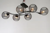 Светильник потолочный Linvel LV 9350/6 Дейви Чёрный/хром Е27 40W - КОЛОРЛОН ВТД Новосибирск