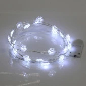 Гирлянда для дома "Снежинка" на батарейках 2,0 м 20 ламп LED, IP-20, Белый 183-0131 - КОЛОРЛОН ВТД Новосибирск