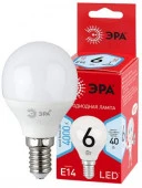 6W ЭРА RED LINE LED P45-6W-840-E14 R E14 / Е14 6Вт шар нейтральный белый свет - КОЛОРЛОН ВТД Новосибирск