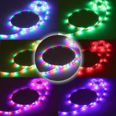 ***Гирлянда для дома Лента светод самокл 5м*8мм, 300 ламп LED, 8 реж, с пультом, RGB 542-354 - КОЛОРЛОН ВТД Новосибирск