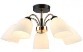 *Люстра TR303023/5 BK/GD/FR черный/золото/белый матовый E27/5 max 60W D580х250 - КОЛОРЛОН ВТД Новосибирск