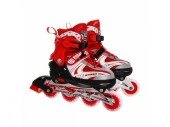 Коньки роликовые раздвижные  Happy Star 88-5C красные р-р M (34-38,колеса PVC) - КОЛОРЛОН ВТД Новосибирск