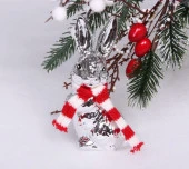 Ёлочная игрушка "Новогодний зайка" 4*6*11,5 см, серебро 916-0832 - КОЛОРЛОН ВТД Новосибирск