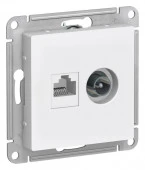 ATN000189 Бел Розетка ТВ + ПК Cat5e Atlasdesign - КОЛОРЛОН ВТД Новосибирск