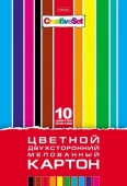 10Кц4_05934 Набор. карт цветной Мелованный Двухсторон. 10л 10 цв. А4ф в папке-Креатив Сет- - КОЛОРЛОН ВТД Новосибирск